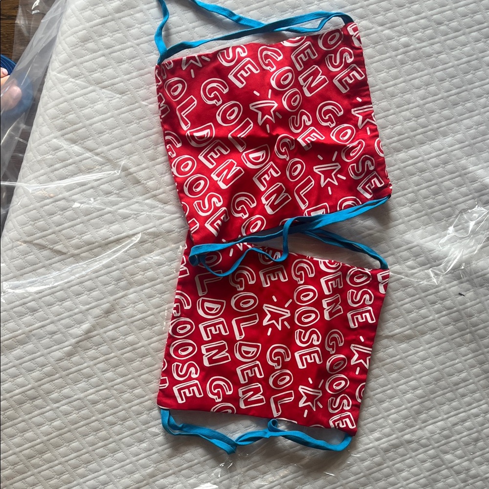 Golden Goose Kids Red Mask with Blue Straps